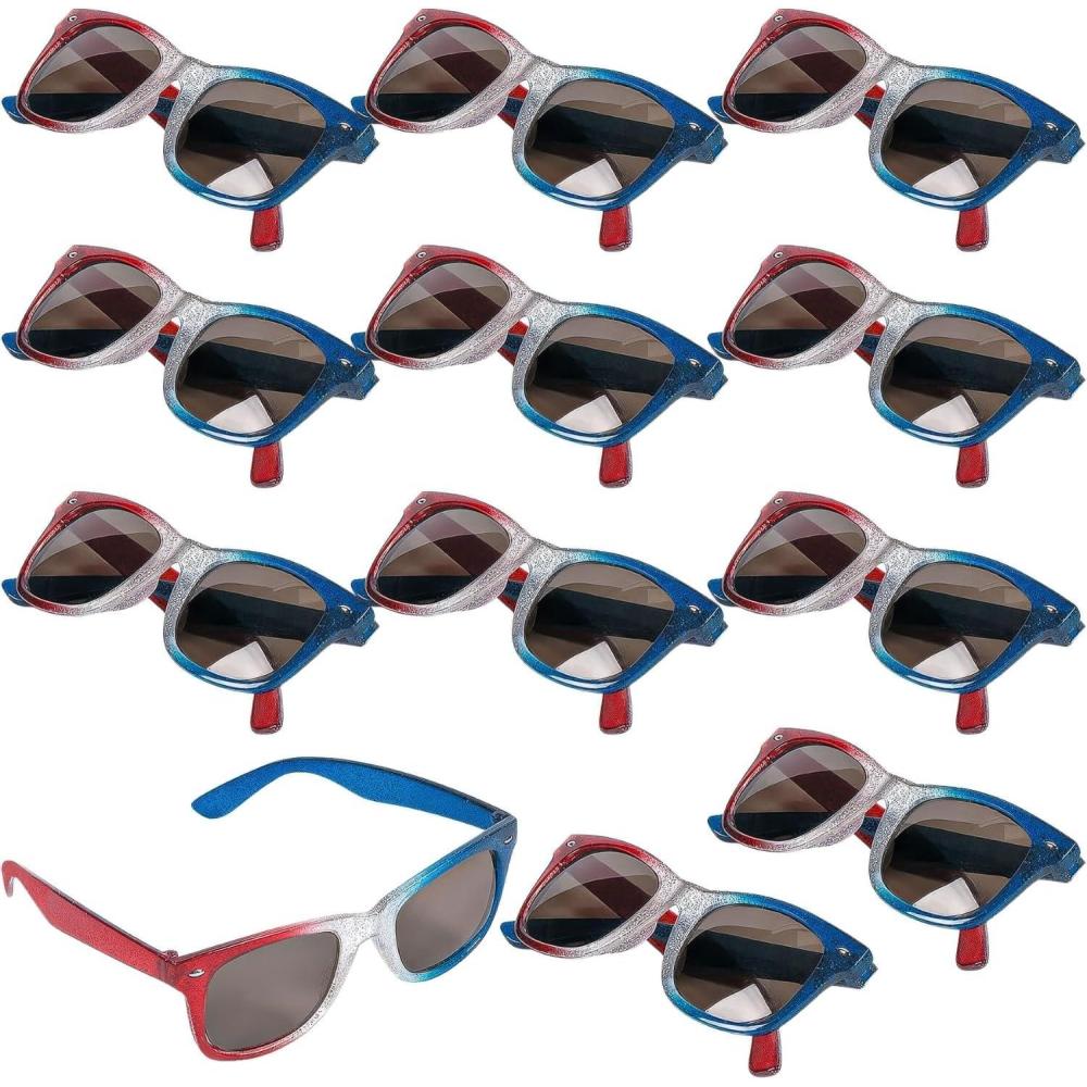 image:imageFun Express Patriotic Nomad Sunglasses Glitter Design Plastic Multicolor Pack of 12