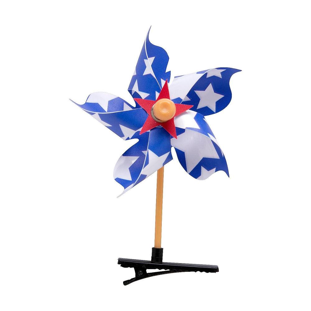 image:imagePatriotic Red White amp Blue Pinwheel Hair Clips 12 Pieces