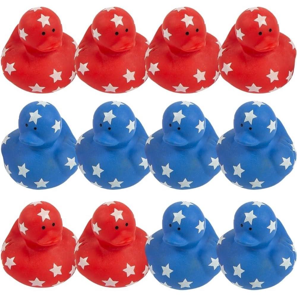 image:imagePatriotic Red White and Blue Rubber Duckies for 4th of July Bulk Set of 24 Ducks Party Favors Parades Birthdays and Treasure Chest Supplies