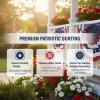 Fun Express – Patriotic Flag Flocked Bunting for Fourth of July – Home Decor – Outdoor – Banners & Windsocks & Flags – Fourth of July – 1 Piece