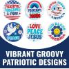 Fun Express Bulk 48 Pieces Religious Patriotic Groovy Mini Buttons