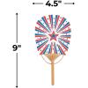 Fun Express Patriotic Mini Bamboo Fans – Red White & Blue American Flag Design – Ideal for 4th of July Memorial Day Parades Summer Parties & Favors – Lightweight Handheld Festive Décor – 6 Pieces