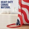 Fun Express Patriotic Polyester Drawstring Bags – (9.5″ x 15″) 12 Pieces – Great for Everyday Use, Hiking Trips, Campings, and Patriotic-Themed Celebrations