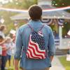 Fun Express Patriotic Polyester Drawstring Bags – (9.5″ x 15″) 12 Pieces – Great for Everyday Use, Hiking Trips, Campings, and Patriotic-Themed Celebrations