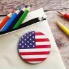 Round Assorted Designs Blue, Red & White Patriotic Metal Buttons – 1.5″ (Pack of 24) – Perfect for 4th of July, Memorial Day & Other Events