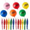 Fun Express 16″ Rainbow 2026 New Year’s Latex Punch Ball Balloons – 12 Pieces