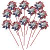 Fun Express Jumbo Patriotic Stars & Stripes Prismatic Pinwheels – (Pack of 12) – Eye-Catching Design, Perfect for the 4th of July, Patriotic Events, Parades, & More