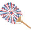 Fun Express Patriotic Mini Bamboo Fans – Red White & Blue American Flag Design – Ideal for 4th of July Memorial Day Parades Summer Parties & Favors – Lightweight Handheld Festive Décor – 6 Pieces