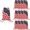 Fun Express Patriotic Polyester Drawstring Bags – (9.5″ x 15″) 12 Pieces – Great for Everyday Use, Hiking Trips, Campings, and Patriotic-Themed Celebrations
