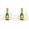 Mini Champagne Confetti Party Poppers (set of 12 spring activated bottles) Wedding and New Years Party Supplies (Pack of 2)(6.50×2 inch (Pack of 2))