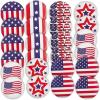Round Assorted Designs Blue, Red & White Patriotic Metal Buttons – 1.5″ (Pack of 24) – Perfect for 4th of July, Memorial Day & Other Events