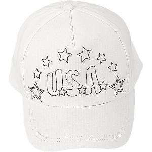 Color Your Own Patriotic Baseball Hats – Crafts for Kids and Fun Home Activities White