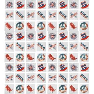 Fun Express – Glitter Patriotic Tattoos (6dz) for Fourth of July – Apparel Accessories – Temporary Tattoos – Glitter Tattoos – Fourth of July – 72 Pieces