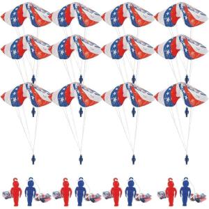 Fun Express – Patriotic Paratroopers (4dz) for Fourth of July – Toys – Character Toys – Wind Ups & Paratroopers – Fourth of July – 48 Pieces