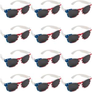 Fun Express Adults Patriotic Flag Nomad Sunglasses – 12 Pc