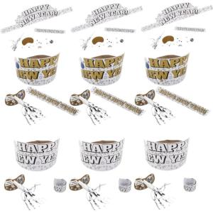 Fun Express Color Your Own New Year’s Eve Crown, Slap Bracelet & Party Horn Crafts Mix – Makes 12