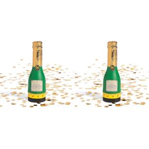 Mini Champagne Confetti Party Poppers (set of 12 spring activated bottles) Wedding and New Years Party Supplies (Pack of 2)(6.50×2 inch (Pack of 2))