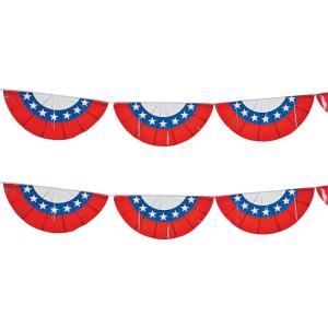 Plastic Patriotic Bunting for Fourth of July – Party Decor – Hanging Decor – Misc Hanging Decor – Fourth of July – 1 Piece