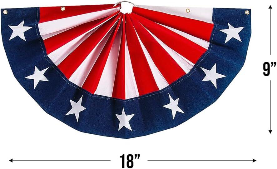 image:imageFun Express 18 x 9 Patriotic Fan Drape Mini Flocked Bunting