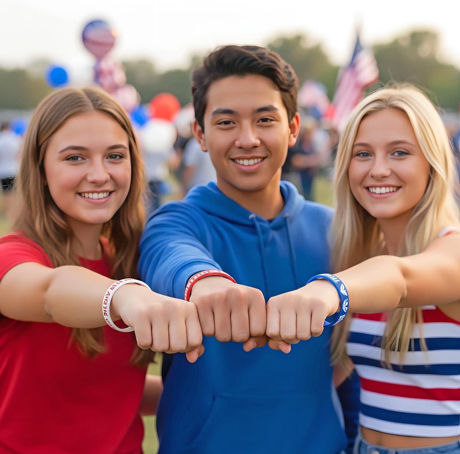 image:imageFun Express Bulk 100 Piece Religious Patriotic Rubber Bracelets