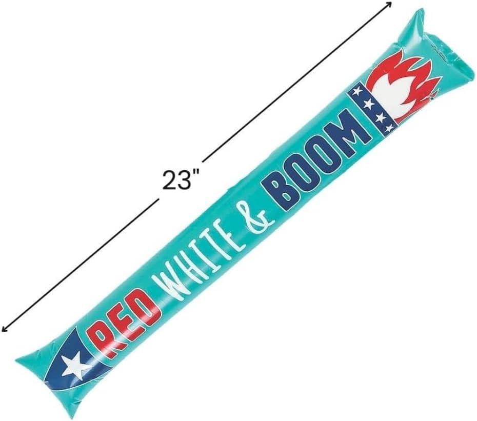 image:imageFun Express Multicolor Inflatable Mylar Patriotic Boom Sticks 23 Perfect for Parties Sports amp Holidays 24 Pcs