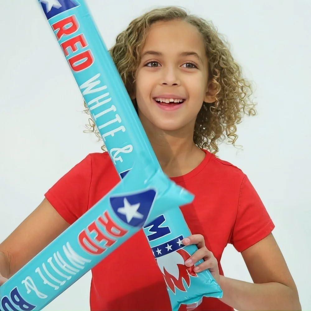 image:imageFun Express Multicolor Inflatable Mylar Patriotic Boom Sticks 23 Perfect for Parties Sports amp Holidays 24 Pcs