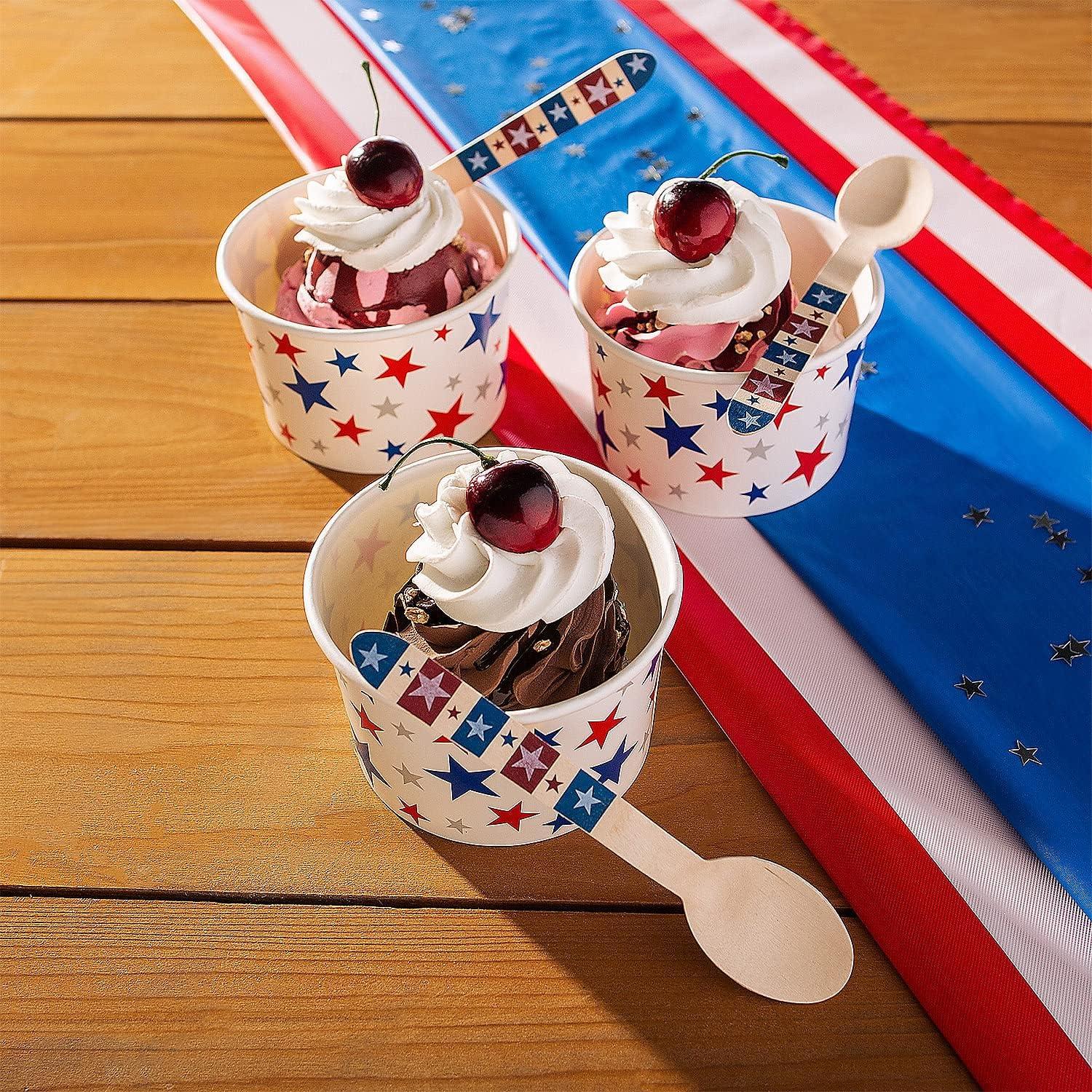 image:imageFun Express Patriotic Star Ice Cream Cups with Spoons 12 Ct