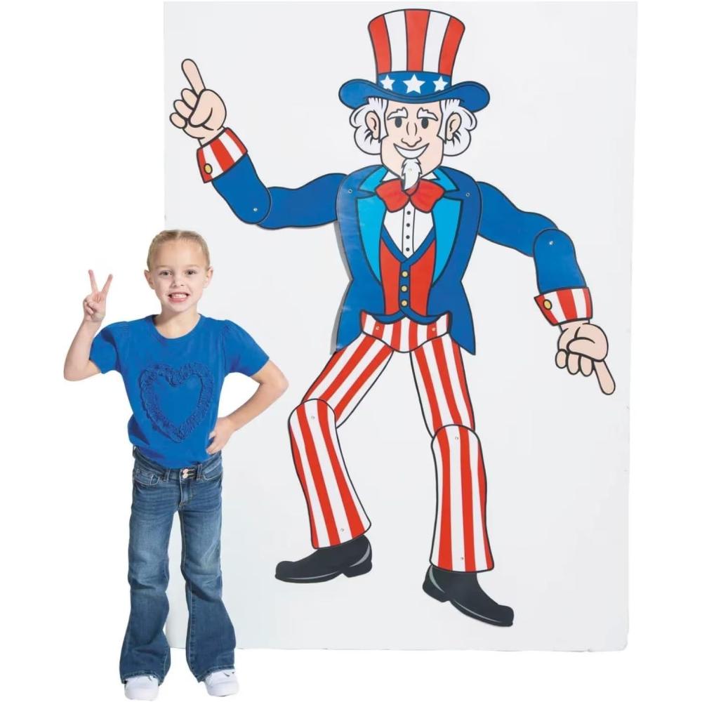 image:image36 x 66 Patriotic Jointed Uncle Sam Cardstock Wall Cutout
