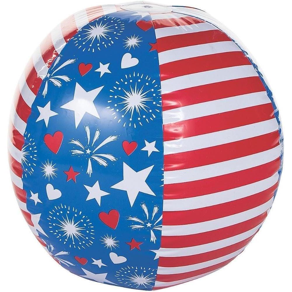 image:imageFun Express Patriotic Giant Beach Ball for Fourth of July Toys Inflates Beach Balls Fourth of July 1 Piece