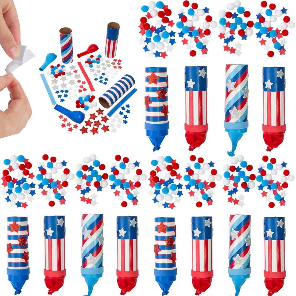 image:imageFun Express 1 34 x 6 14 Patriotic Confetti Popper Craft Tube Craft Kit Makes 12