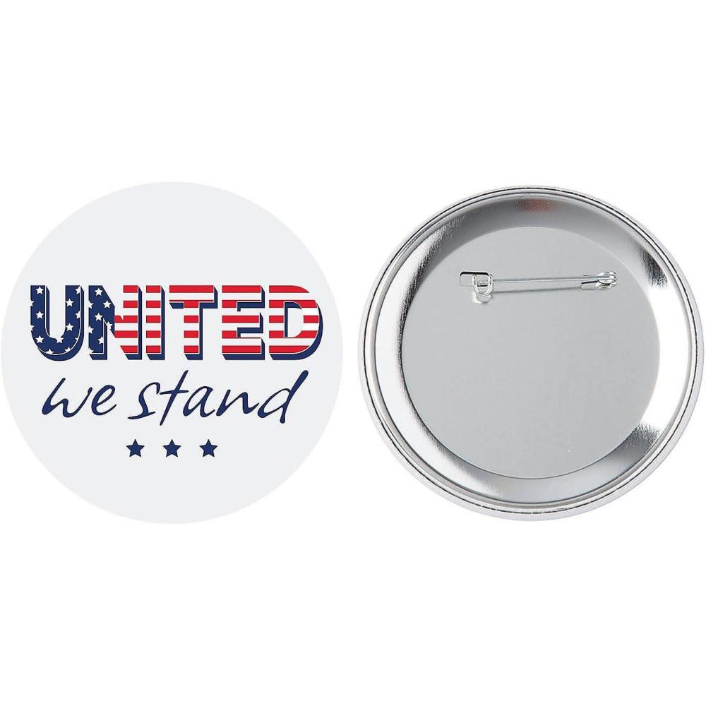 image:imageFun Express 3 Patriotic Stars amp Stripes United We Stand Buttons  12 Pieces