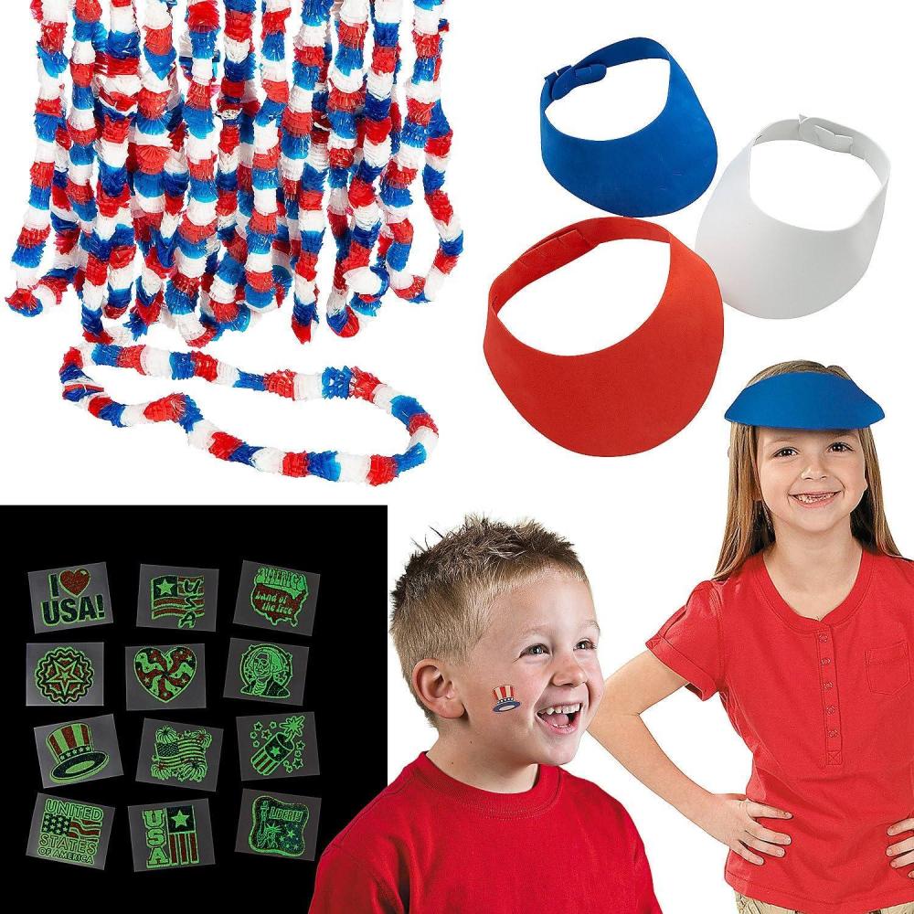 image:imageFun Express Bulk 96 Pieces Value Patriotic Parade Wearables Kit