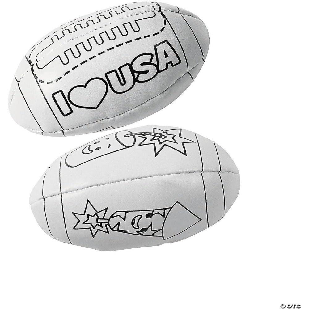 image:imageFun Express Color Your Own Patriotic Footballs  Craft Kits  12 Pieces