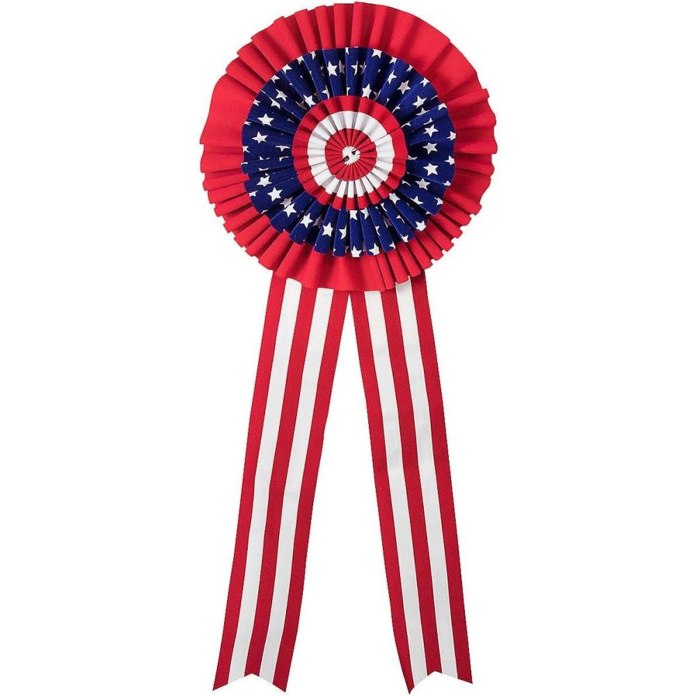 image:imageFun Express Large Patriotic Flocked Velvet Bow  Vibrant Red White amp Blue Color Scheme  Faux Velvet Plastic Material  Holiday Party Event Decor Patriotic Celebrations  105 x 265  1 Piece
