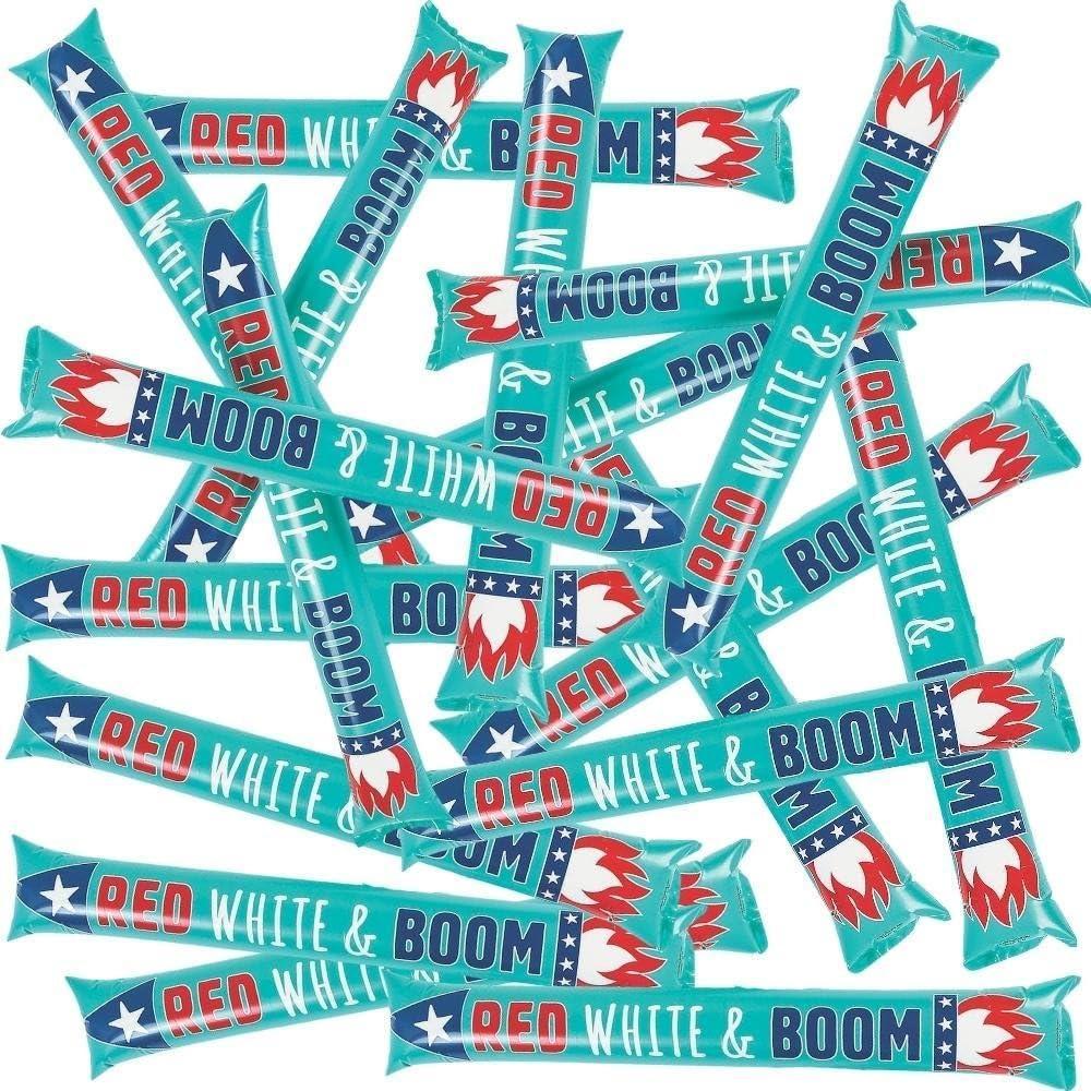 image:imageFun Express Multicolor Inflatable Mylar Patriotic Boom Sticks 23 Perfect for Parties Sports amp Holidays 24 Pcs