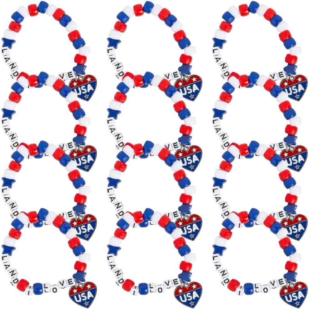 image:imageFun Express Patriotic Land I Love Pony Bead Bracelet Craft Kit Makes 12