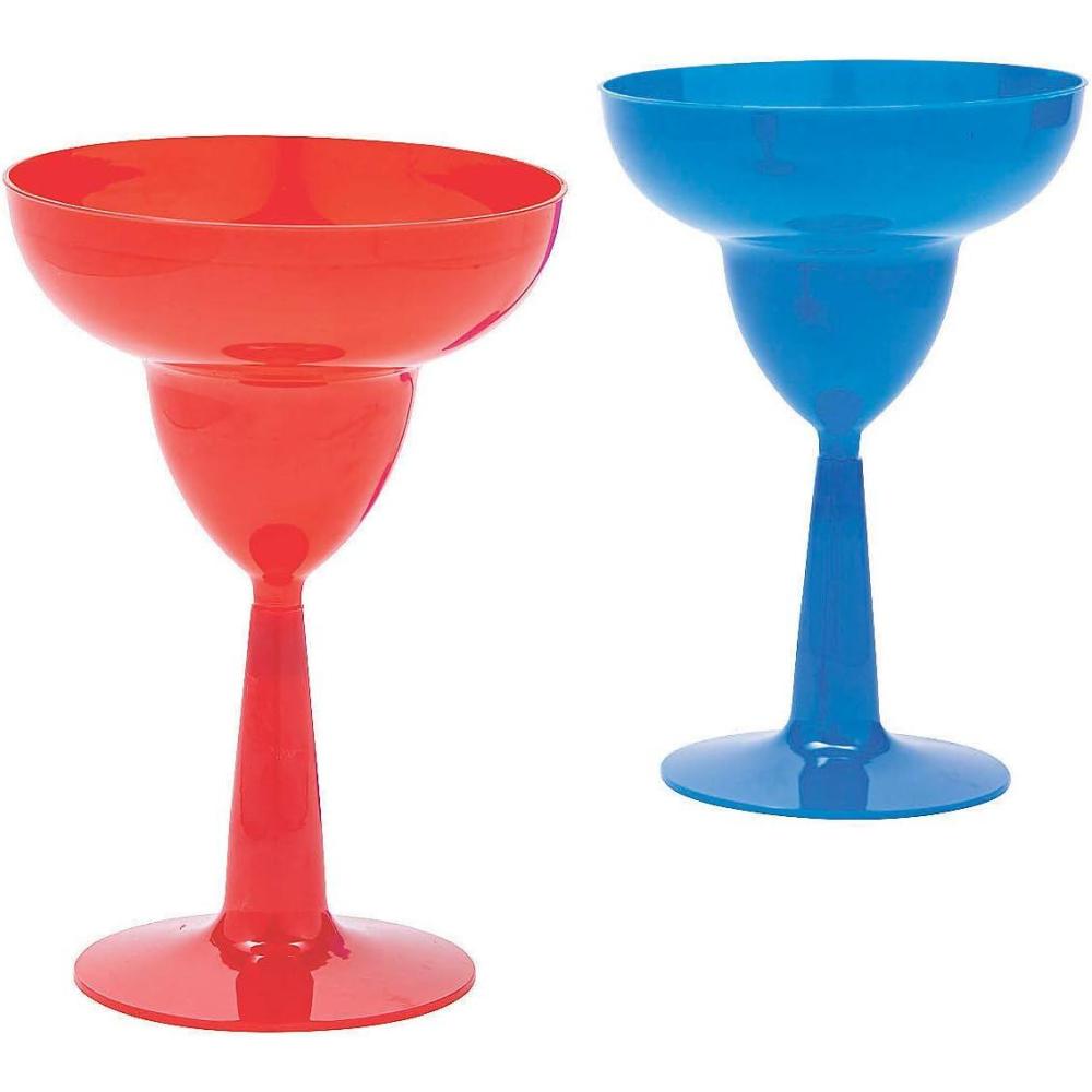 image:imageFun Express Patriotic Red And Blue Margarita Glasses For Fourth of July Set of 12