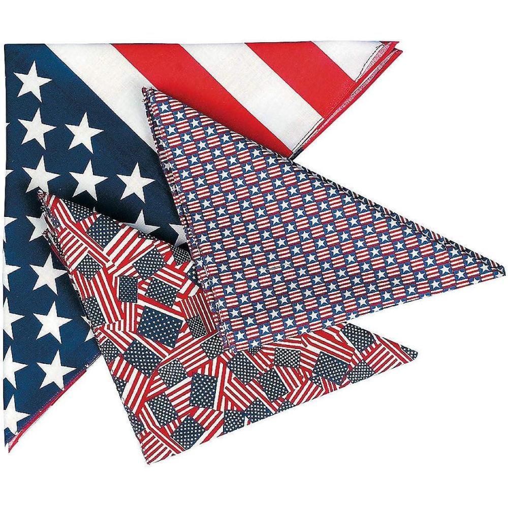 image:imagePatriotic America Flag Bandanna Assortment for Fourth of July 12 Pieces