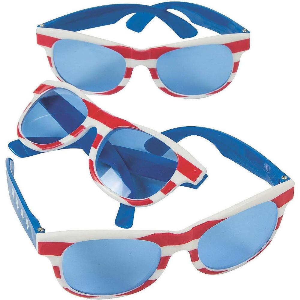 image:imagePatriotic Sunglasses with Blue Lenses Apparel Accessories 12 Pieces