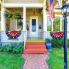 Fun Express 18″ x 9″ Patriotic Fan Drape Mini Flocked Bunting