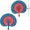Fun Express 4th of July Decorations Paper Fans 12 Pack – Red White and Blue Patriotic Decor Hand Fans Foldable for Fourth of July Party Supplies | USA Americana Decor for Indoor Outdoor Celebrations