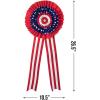 Fun Express Large Patriotic Flocked Velvet Bow – Vibrant Red White & Blue Color Scheme – Faux Velvet Plastic Material – Holiday Party Event Decor Patriotic Celebrations – 10.5″ x 26.5″ – 1 Piece