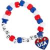 Fun Express Patriotic Land I Love Pony Bead Bracelet Craft Kit – Makes 12