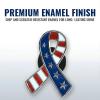 Patriotic Red White and Blue Metal Ribbon Pins, 1 Inch USA Awareness Lapel Pins for Fourth of July, Memorial Day, Veterans Day