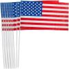 18″ x 11″ Large Plastic USA American Flags, 12 Pieces, Great for Memorial Day, 4th of July, Veterans Day and any Patriotic Event
