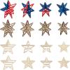 DIY Unfinished Wood 3D Patriotic Stars, 12 Pieces