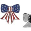 Fun Express 1″ Patriotic Red, White & Blue US Flag Style Bow Metal Pins – 12 Pieces