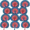 Fun Express 4th of July Decorations Paper Fans 12 Pack – Red White and Blue Patriotic Decor Hand Fans Foldable for Fourth of July Party Supplies | USA Americana Decor for Indoor Outdoor Celebrations