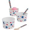 Fun Express Patriotic Star Ice Cream Cups with Spoons – 12 Ct.