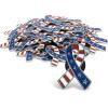 Patriotic Red White and Blue Metal Ribbon Pins, 1 Inch USA Awareness Lapel Pins for Fourth of July, Memorial Day, Veterans Day